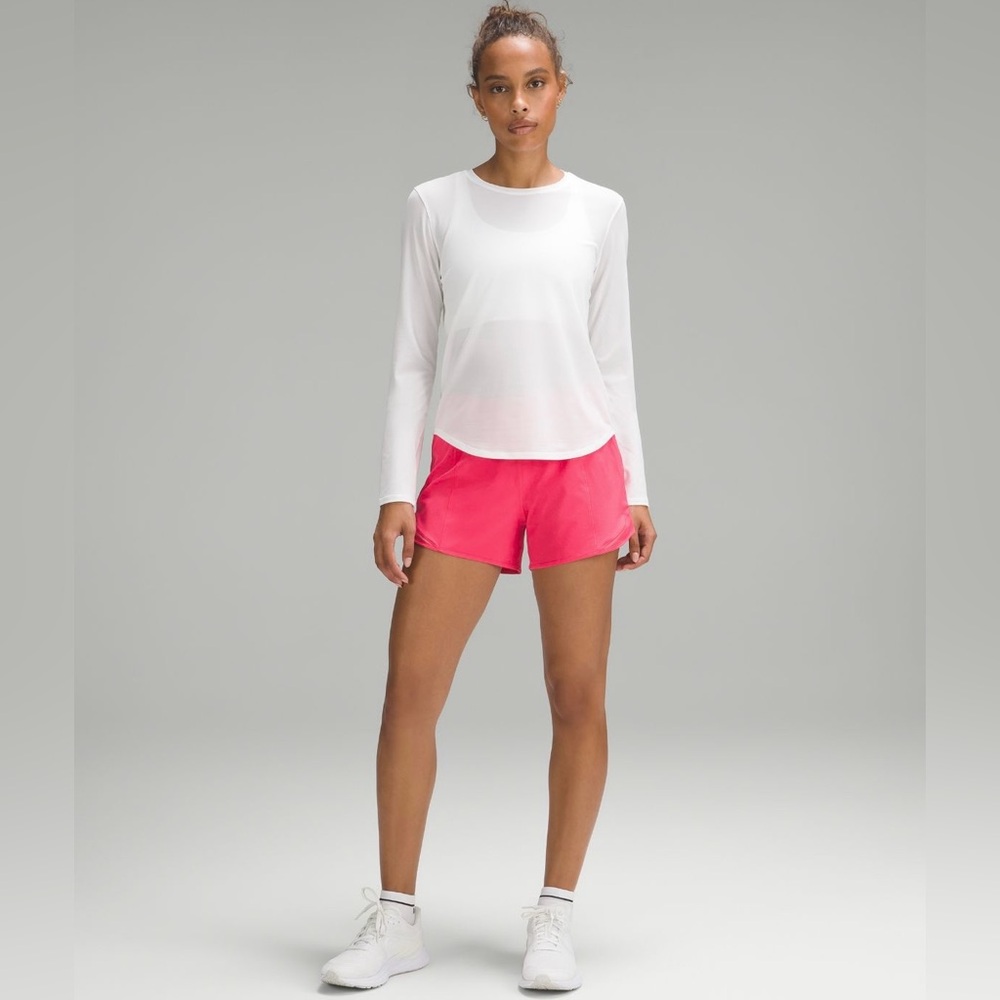 SOLD NWT Lululemon Hotty Hot High Rise Lined Short 4" in Lipgloss Pink Size 6 - Picture 2 of 11